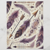 紫と金ゴールドボホアローズと羽のスクラップブック (正面)