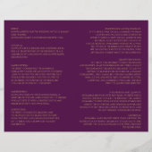 紫と金ゴールドマンダラヒンズー結婚式 プログラム (裏面)