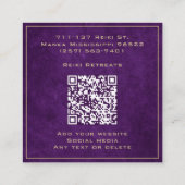 紫と金ゴールドマンダラ霊気癒し瞑想 スクエア名刺 (裏面)