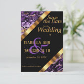 紫と金ゴールドマーブル結婚ズ セーブザデート (スタンド正面)