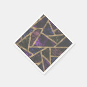 紫と金ゴールドモザイク模様 スタンダードカクテルナプキン (角)