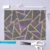 紫と金ゴールドモザイク模様 薄葉紙 (クラフト)