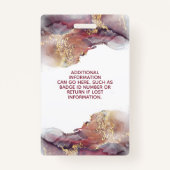 紫と金ゴールドモダンの水色サロンID バッジ (裏面)