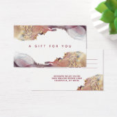 紫と金ゴールドモダンの液体インクギフトカード (デスク)