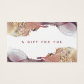 紫と金ゴールドモダンの液体インクギフトカード (正面)