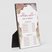 紫と金ゴールドモダンの液体インク価格メニュー フォトプラーク (側面)