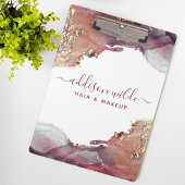 紫と金ゴールドモダンの液体水カラーインク クリップボード