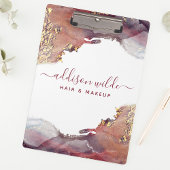 紫と金ゴールドモダンの液体水カラーインク クリップボード