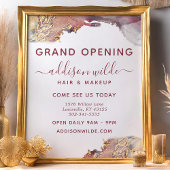 紫と金ゴールドモダンの液体水カラーインク チラシ