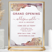 紫と金ゴールドモダンの液体水カラーインク チラシ