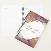 紫と金ゴールドモダンの液体水カラーインク プランナー手帳 (ディスプレー)