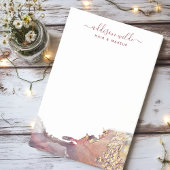 紫と金ゴールドモダンの液体水カラーインク ポストイット