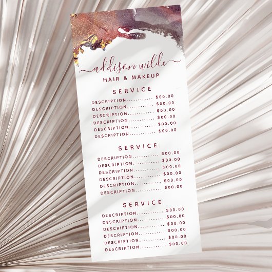 紫と金ゴールドモダンの液体水カラーインク ラックカード