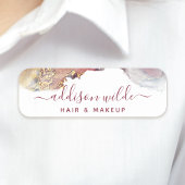 紫と金ゴールドモダンの液体水カラーインク 名札