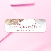 紫と金ゴールドモダンの液体水カラーインク 名札