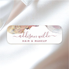 紫と金ゴールドモダンの液体水カラーインク 名札