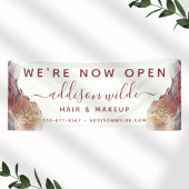 紫と金ゴールドモダンの液体水カラーインク 横断幕