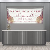 紫と金ゴールドモダンの液体水カラーインク 横断幕