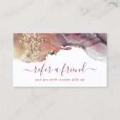 紫と金ゴールドモダンの液体水カラーインク 紹介カード (正面)