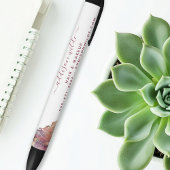 紫と金ゴールドモダンの液体水カラーインク 黒ボールペン