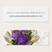 紫と金ゴールドヴィンテージシックフローラ結婚式RSVP (正面&裏面)