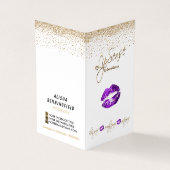 紫と金ゴールド唇の説明 名刺 (外部)