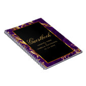 紫と金ゴールド大理石と黒 – ゲストブック ノートブック (右側)