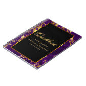 紫と金ゴールド大理石と黒 – ゲストブック ノートブック (左側)