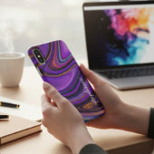 紫と金ゴールド大理石アゲートモノグラム Case-Mate iPhoneケース