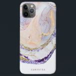紫と金ゴールド大理石モノグラム iPhone 11 PRO MAXケース<br><div class="desc">美しいトレンディーの電話ケース、トレンディーピンク、紫フェミニン、青と金ゴールドに大理石のパターンを特色にする。名前または希望の文字でパーソナライズ</div>