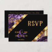 紫と金ゴールド大理石 – RSVP (正面/裏面)