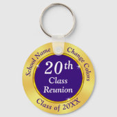 紫と金ゴールド安い20クラスの懇親会ギフト、 キーホルダー (正面)