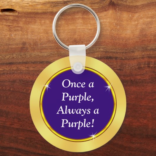 紫と金ゴールド安い20クラスの懇親会ギフト、 キーホルダー (裏面)