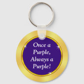 紫と金ゴールド安い20クラスの懇親会ギフト、 キーホルダー (裏面)