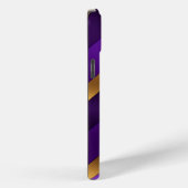 紫と金ゴールド対角ストライプのモノグラムの Case-Mate iPhoneケース (裏面 / 右)