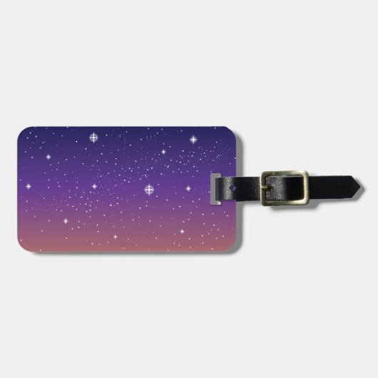 紫と金ゴールド星空 ラゲッジタグ (正面横)