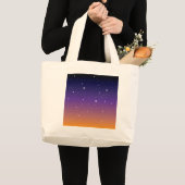 紫と金ゴールド星空 ラージトートバッグ (正面(商品))