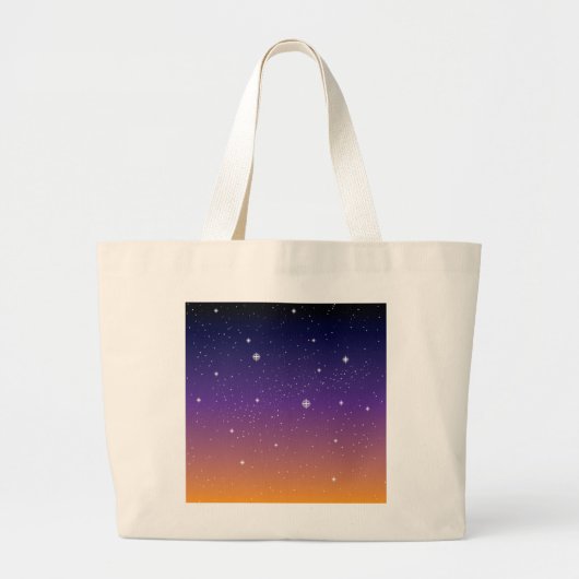 紫と金ゴールド星空 ラージトートバッグ (正面)