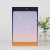 紫と金ゴールド星空 便箋 (スタンド正面)