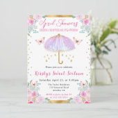 紫と金ゴールド春の傘Sweet sixteen 招待状 (スタンド正面)