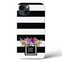 紫と金ゴールド水彩の花