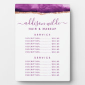 紫と金ゴールド水彩価格メニュープラーク フォトプラーク (正面)