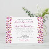 紫と金ゴールド水玉模様結婚式招待状 招待状 (スタンド正面)