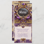 紫と金ゴールド結婚のメニュー メニュー (正面/裏面)