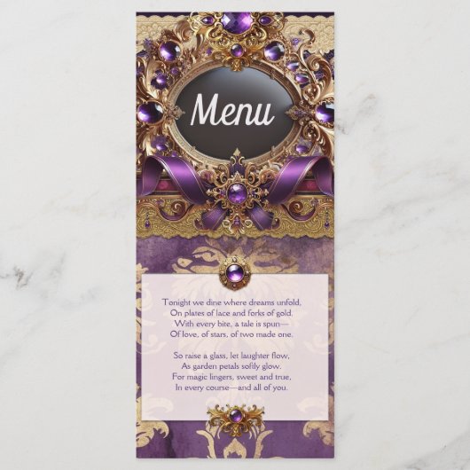紫と金ゴールド結婚のメニュー メニュー (正面)