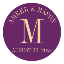 紫と金ゴールド結婚のモノグラム