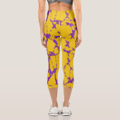 紫と金ゴールド絞り染め カプリレギンス (裏面)