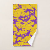 紫と金ゴールド絞り染め バスタオルセット (ハンドタオル)