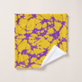 紫と金ゴールド絞り染め バスタオルセット (ウォッシュタオル)