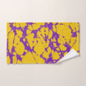 紫と金ゴールド絞り染め バスタオルセット (ハンドタオル)